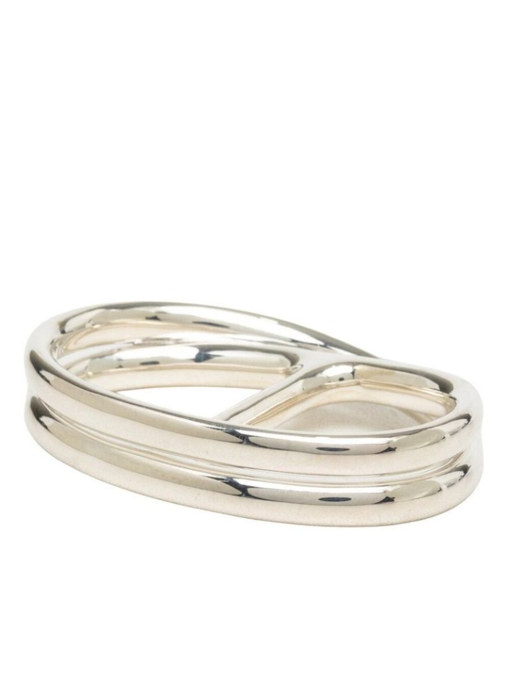 Hermes Chaine D'ancre Punk Double Ring GM 54 Silver